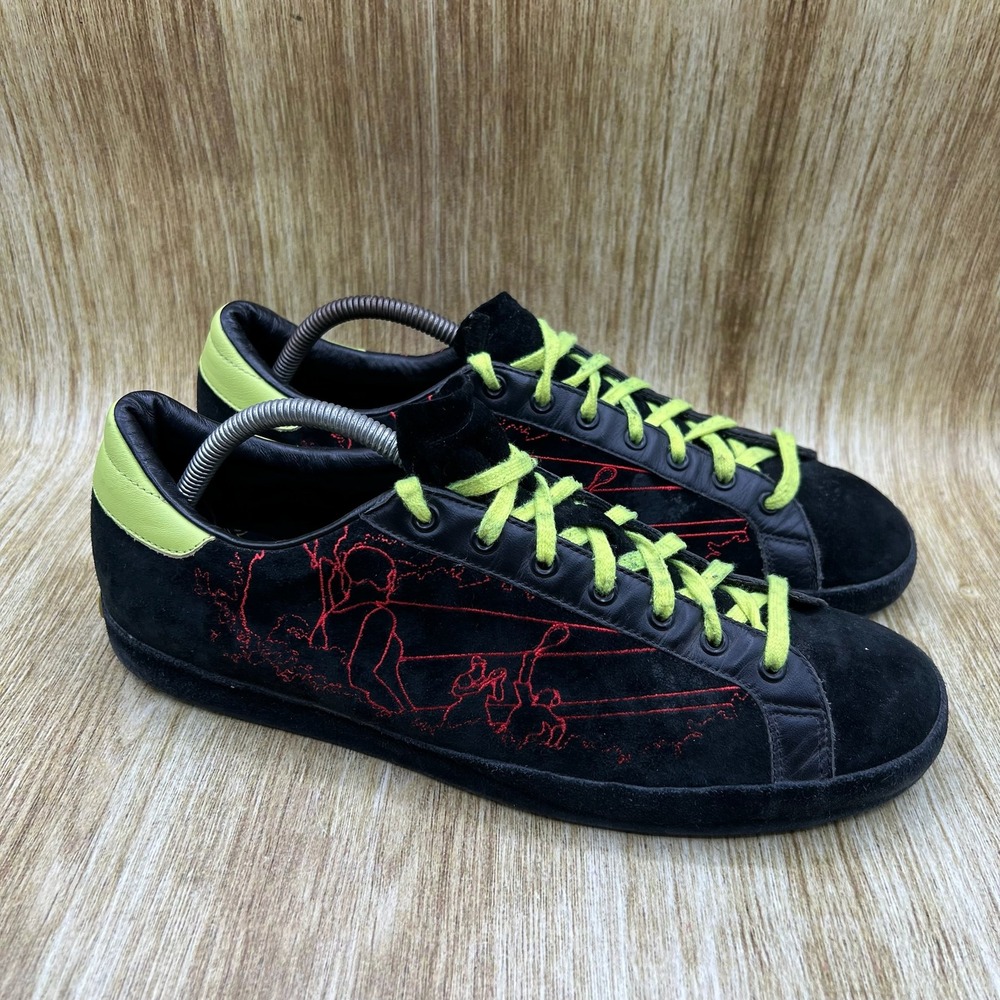 Adidas Rod Laver Sneakers Men's Size 10.5 Black Embroidered Vintage 2005 116033